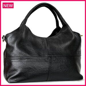 Vegan Leather Tote Hobo Bag with Detachable Strap, 13.5"
